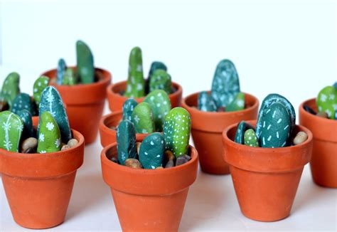 Easy to Make Painted Rock Cactus Centerpieces