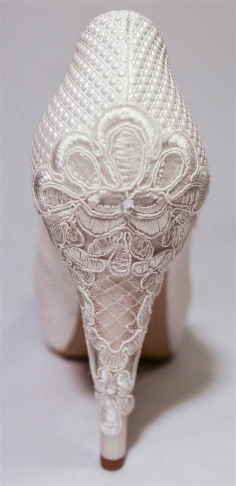 Wedding Shoes, Ivory Bridal Shoes, Ivory Wedding Shoes With Lace, High ...