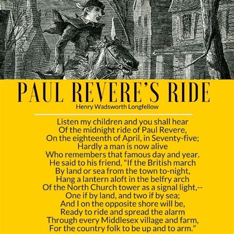 Listen my children and you shall hear of the midnight ride of Paul Revere. | Elementary schools ...