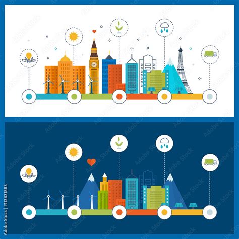 Green eco city infographic. Ecology concept, Stock Vector | Adobe Stock