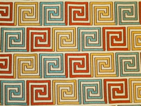 Pattern Greek Key color Multi upholstery fabric