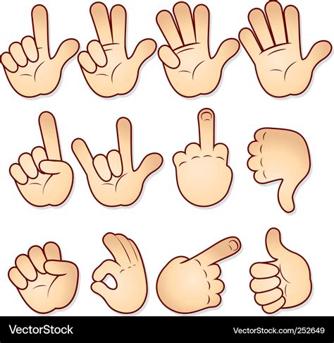 Hand signals Royalty Free Vector Image - VectorStock