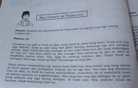 1. Sino ang tauhang binanggit sa binasa mong talaarawan?2. Tungkol saan ang kanyang talaarawan ...