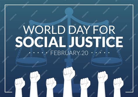 Premium Vector | World day of social justice on february 20 with scales ...