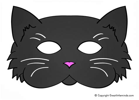 early play templates: 5 Printable Halloween cat masks to make