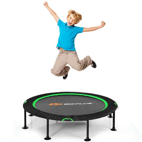 47" Folding Trampoline with Safety Pad of Kids and Adults for Fitness Exercise - Costway