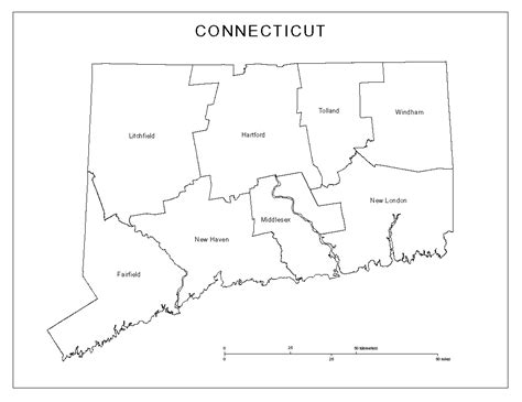 Connecticut Labeled Map