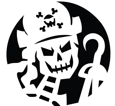 Pirate Skeleton (Pumpkin Stencil - Pumpkin Pattern - Pumpkin Template ...