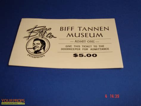 Back To The Future 2 Prop - Biff Tannen Museum Ticket original movie prop