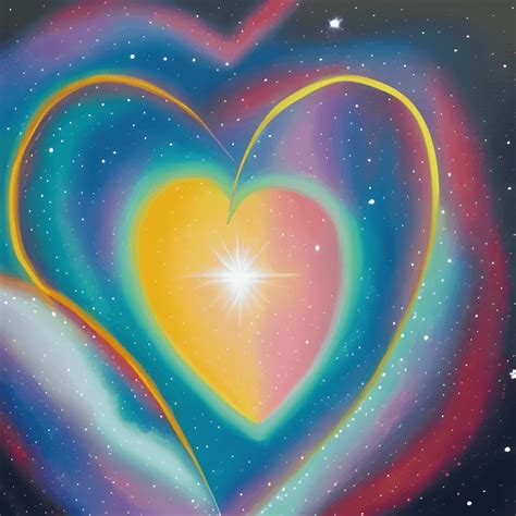 Heart Shaped Galaxy with Stars Painting · Creative Fabrica