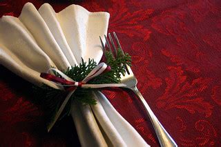 Holiday setting | A holiday-themed napkin ring holds the nap… | Flickr