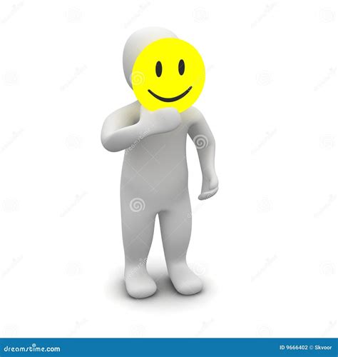 Man with smile mask stock illustration. Illustration of funny - 9666402