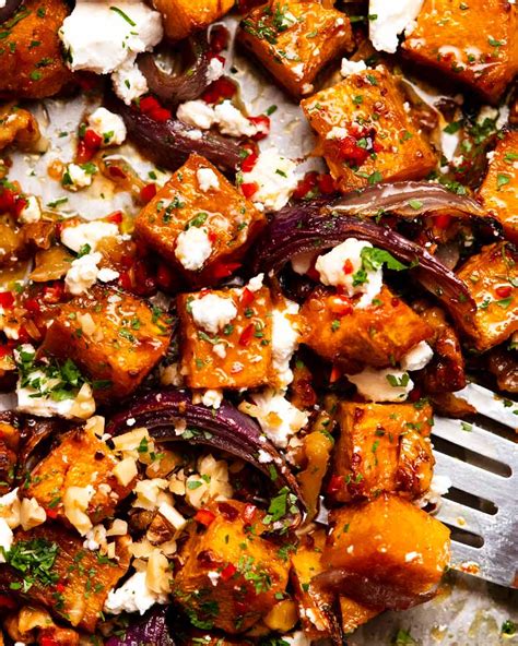 Maple Roasted Pumpkin with Chili and Feta