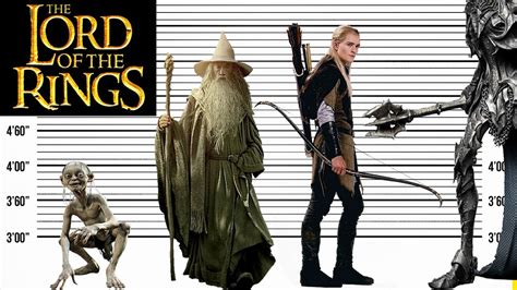 Middle-Earth Size Comparison | Hobbit and Lord of the Rings Characters ...