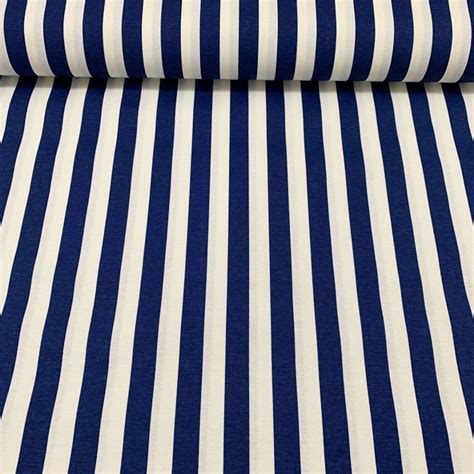 Blue White Stripe Upholstery Fabric by the Yard Canvas Water - Etsy