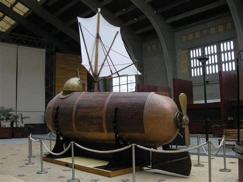 A reconstruction of Robert Fulton’s 1799 Nautilus, considered the first ...