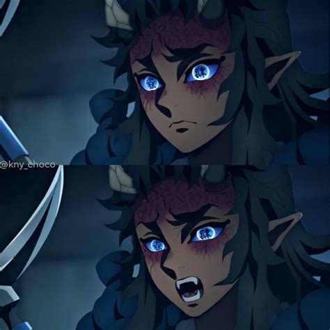 three anime avatars with blue eyes and horns