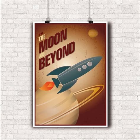 Vintage Rocket Rocket Illustration Poster Art to Print - Etsy