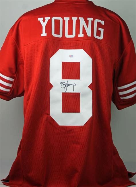 Lot Detail - Steve Young Signed 49ers Red Jersey (PSA/DNA)