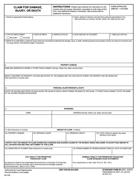 Sf 95 Fillable 2007-2024 Form - Fill Out and Sign Printable PDF ...