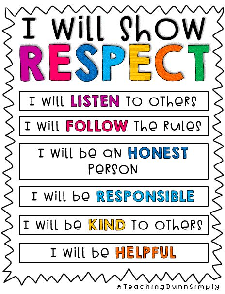 Colorful Respect Poster for Classroom