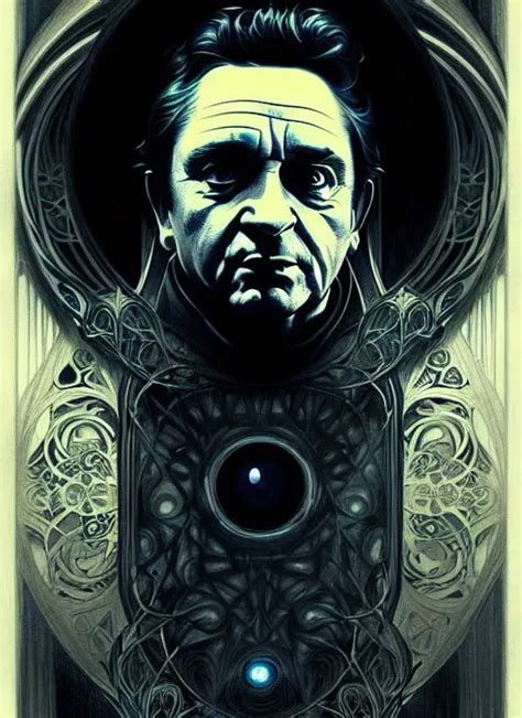 portrait of johnny cash glowing eyes, volumetric | Stable Diffusion