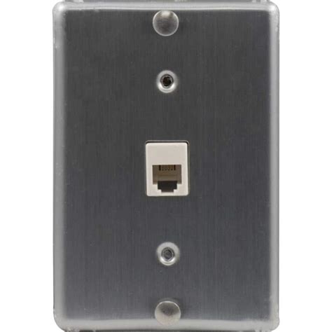 GE 1 Wall Phone Jack Mount Wall Plate - Stainless Steel-76110 - The Home Depot