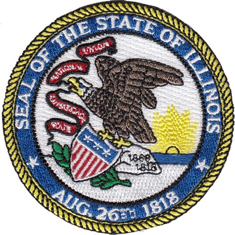 STATE OF ILLINOIS SEAL PATCH: 3" - Small - Chicago Cop Shop