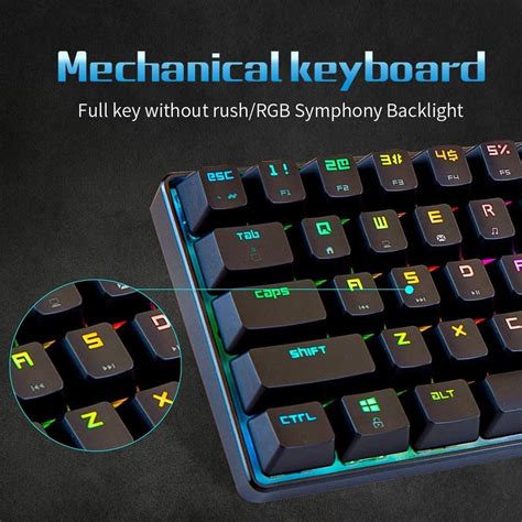 Portable RGB Gaming Office Magic Refiner MK14 Mechanical Keyboard USB 68 Keys Backlit Anti ...