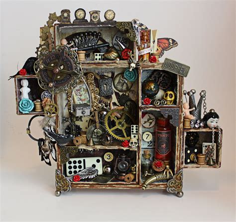 Steampunk Altered Boxes, Altered Art, 3d Canvas Art, Collages, Collage Art, Mixed Media Boxes ...