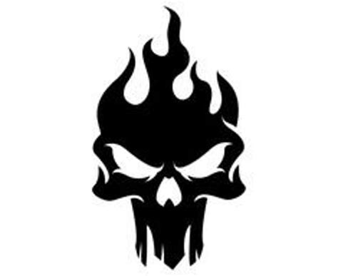 Flaming punisher skull svg file | Etsy