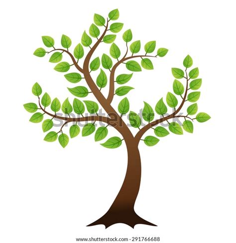 Vector Green Tree On White Background Stock Vector (Royalty Free) 291766688 | Shutterstock