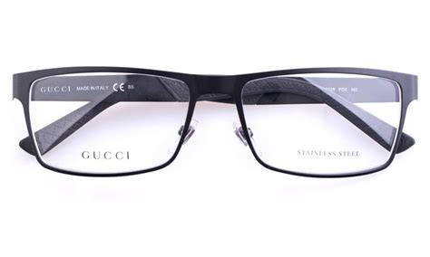 Gucci GG2228 Stainless steel Mens Square Full Rim Optical Glasses(Black) | Mens eye glasses ...