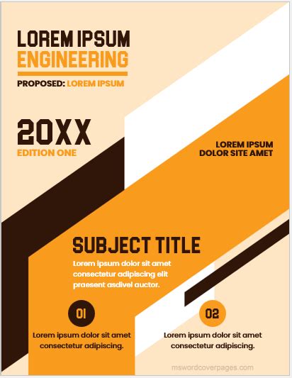 Engineering Project Cover Page Templates | Edit & Print