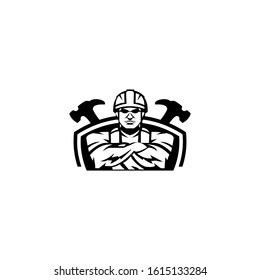 Helmet Logo Construction Workers Stock Vector (Royalty Free) 1615133284 | Shutterstock