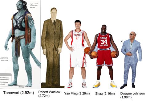 Avatar: The Way of Water's Tonowari's height compared to some of the tallest humans in the world ...