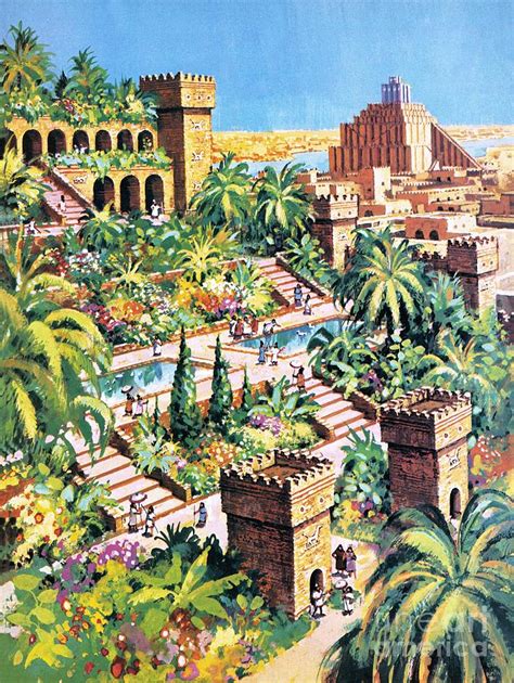 The Hanging Gardens Of Babylon Painting by Harry Green - Pixels