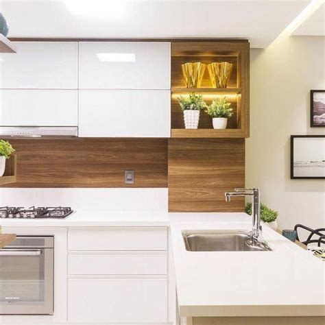 White kitchen with wood accents