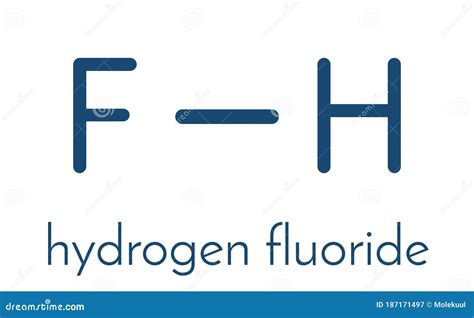 hydrogen fluoride hf molecule. skeletal formula. Coloso