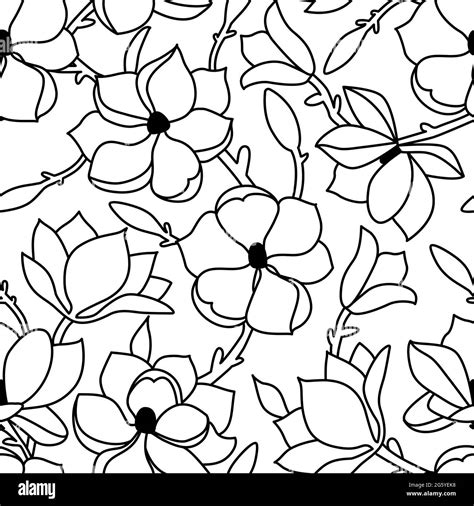 Floral pattern Black and White Stock Photos & Images - Alamy