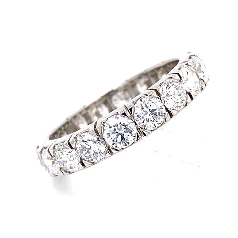 Platinum Full Diamond Eternity Ring Castle Set 2.80 Carats - Claw set ...