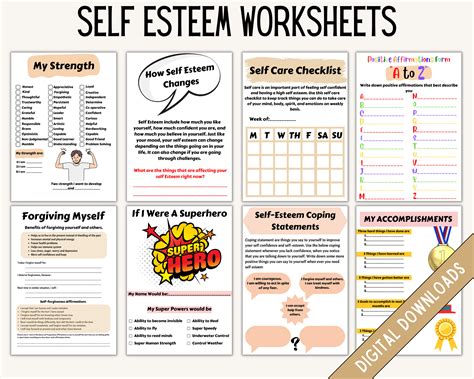 Self-Esteem Journal – Mental Health Center Kids - Worksheets Library