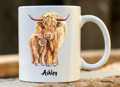 Custom Highland Cow Mug Highland Cow Gift for Her Cute | Etsy