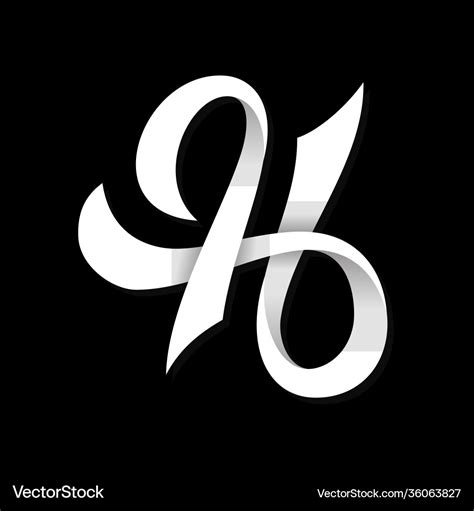 Typography letter h symbol design Royalty Free Vector Image