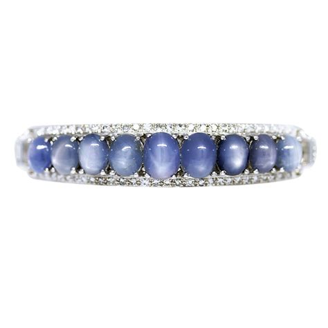 Vintage Platinum Star Sapphire and Diamond Bracelet-Boca Raton