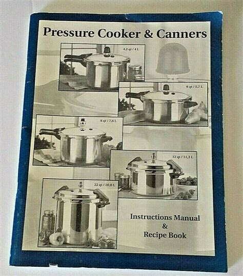 Pressure Cooker & Canners Instructions Manual & Recipe Book for Mirro ...