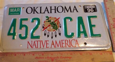 Native America Oklahoma license plate collectible old American Indian tag | #1800076179