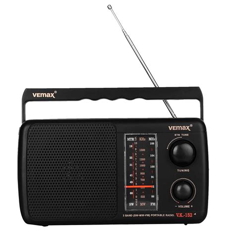 Vemax Base 3-Band (FM/AM/MW) Portable Radio (Black) : Amazon.in ...