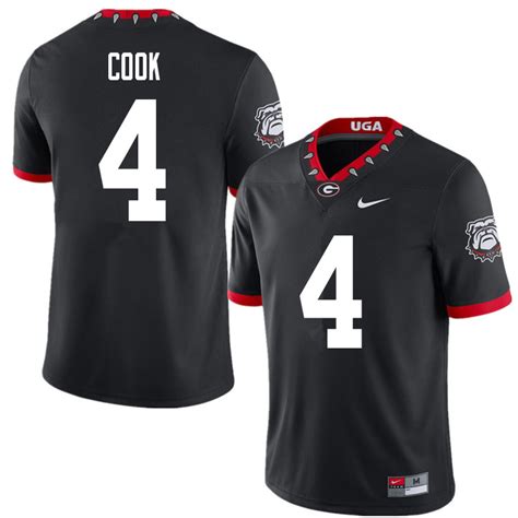 Youth #4 James Cook Georgia Bulldogs College Football Jerseys Sale-Black