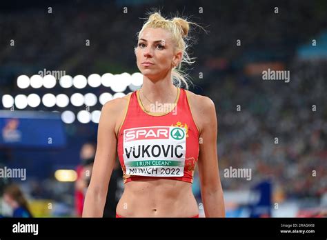 Marija Vukovic (Montenegro). High Jump Silver Medal. European Championships Munich 2022 Stock ...